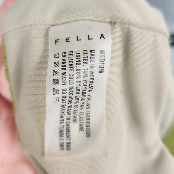 Fella Australian Vacation Textured Ribbed High Waisted Bikini Set Olive Green M - Picture 15 of 16